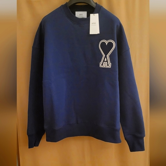 AMI ALEXANDRE MATTIUSSISSENSE Exclusive Blue Ami de Cœur Sweatshirt - Picture 1 of 6